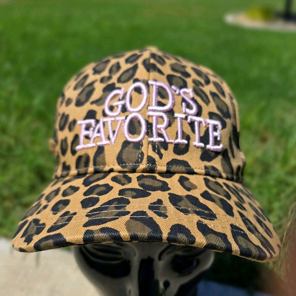 NEW! God's Favorite Cheetah Print Baseball Cap Hat Christian